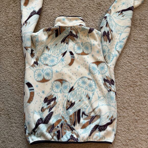 Patagonia Synchilla 1/4 Snap-T Fleece Pullover Harvest Moon Owl Women’s L Rare - Picture 3 of 9